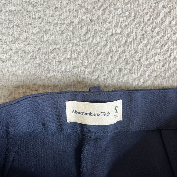 Abercrombie Fitch Dress Pants Women 29, 8L Blue Stretch Pleated Straight 28 x 31 - Picture 5 of 14